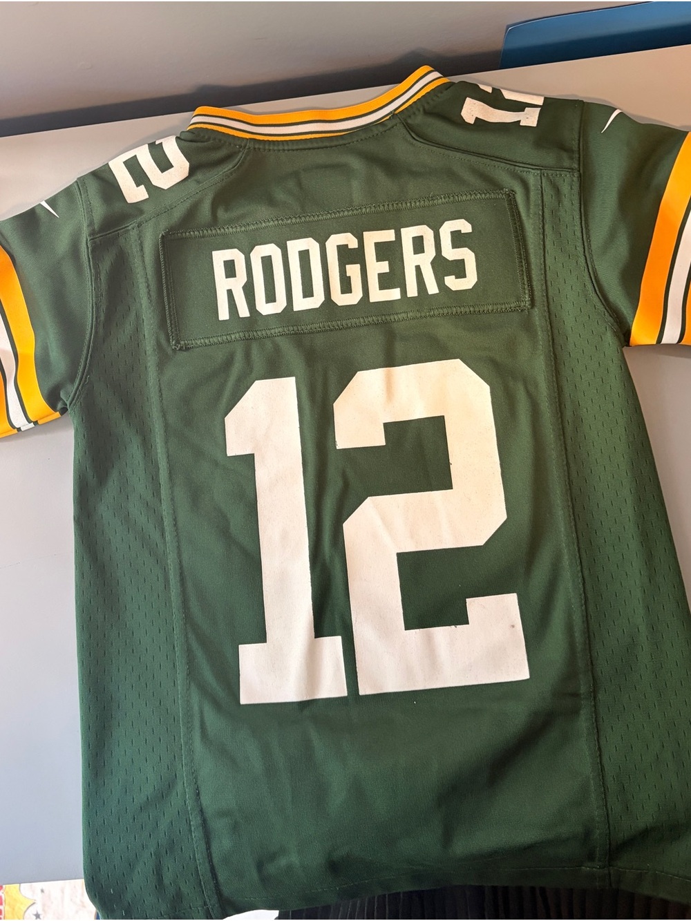 NFL Green and Yellow On-Field Jersey Collar
